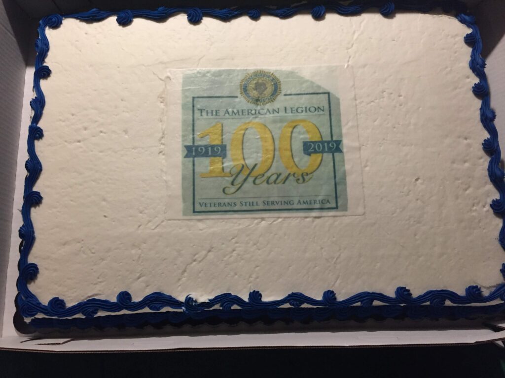 Cake celebrating the 100th Anniversary of the American Legion